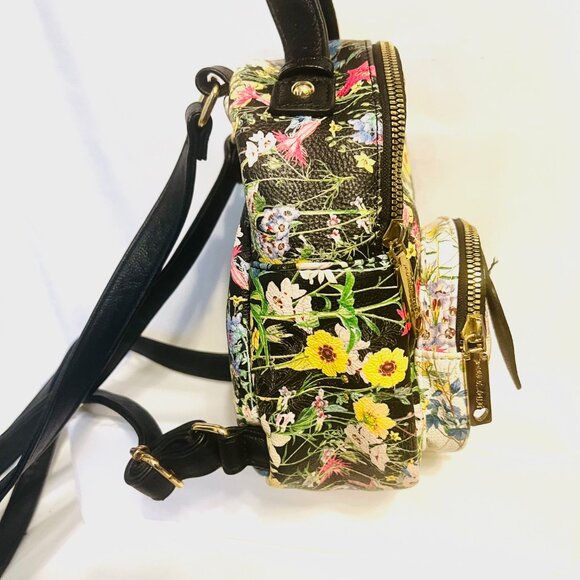 Betsey Johnson Mini Floral Puppy Dog Back Pack-Pink/Black/Gold Mix-Adjustable ST - Picture 8 of 16